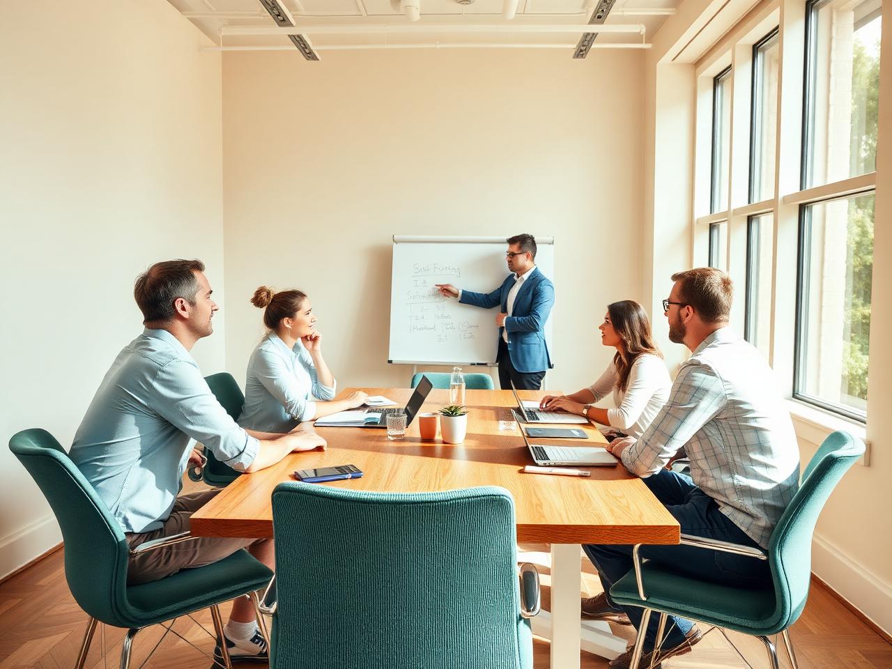 Session de formation certifiante — petit groupe en salle lumineuse